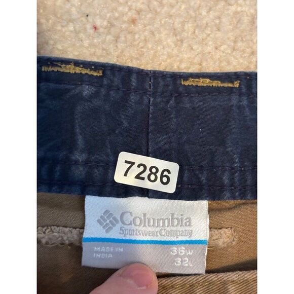 Columbia Mens Regular Fit Khaki Pants 35W 32L Cotton & Elastane - Picture 3 of 7